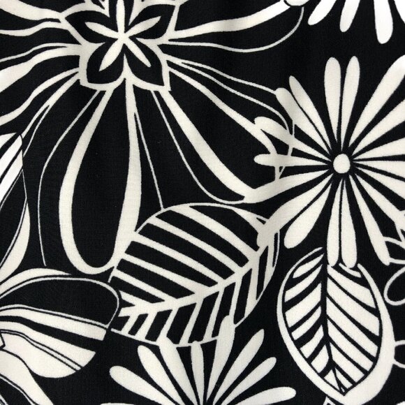 Delta Burke One Piece Swimsuit Black and White Floral Size 18W - Picture 6 of 7